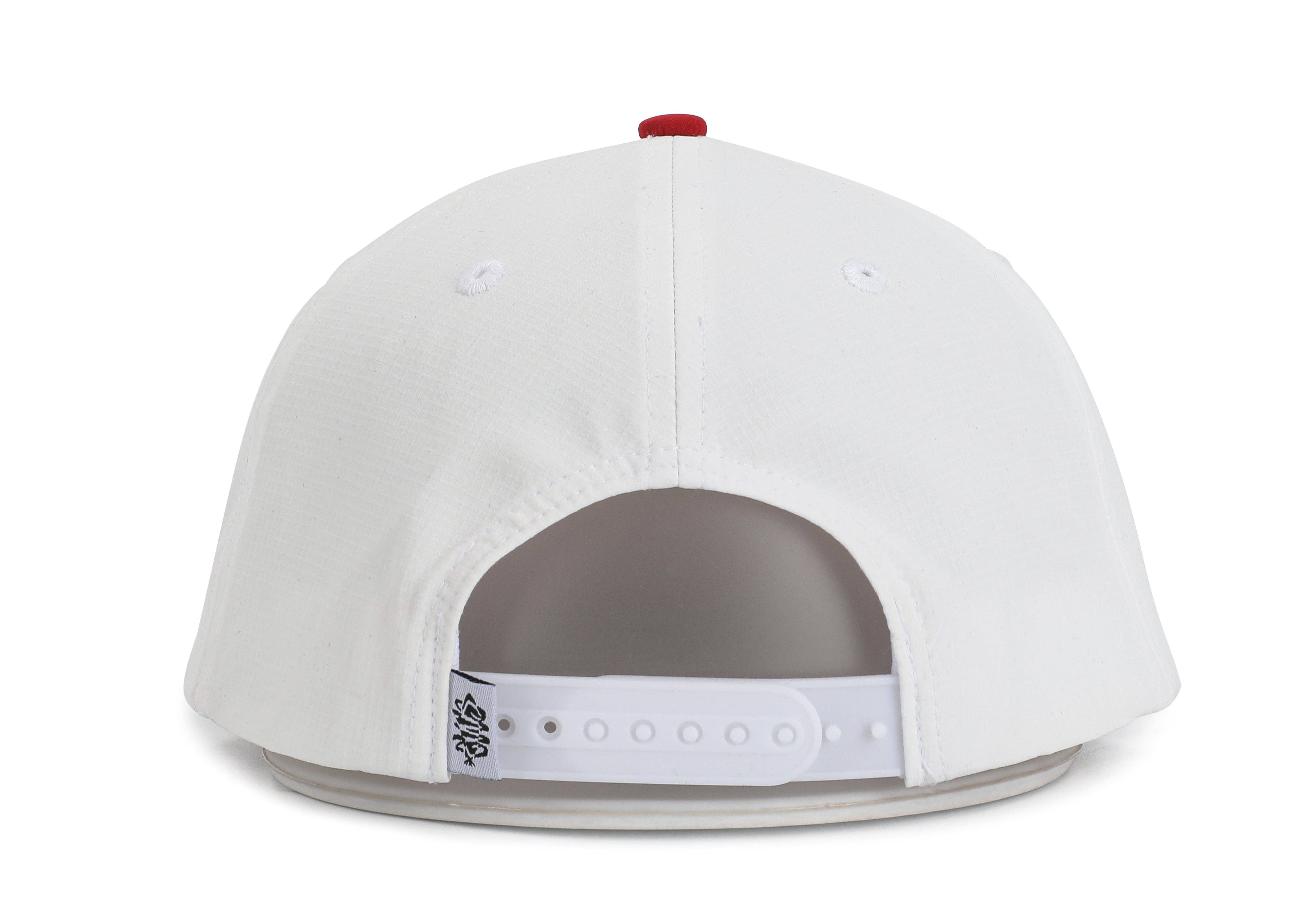 Spearfishing White & Red Rope Snapback Hat