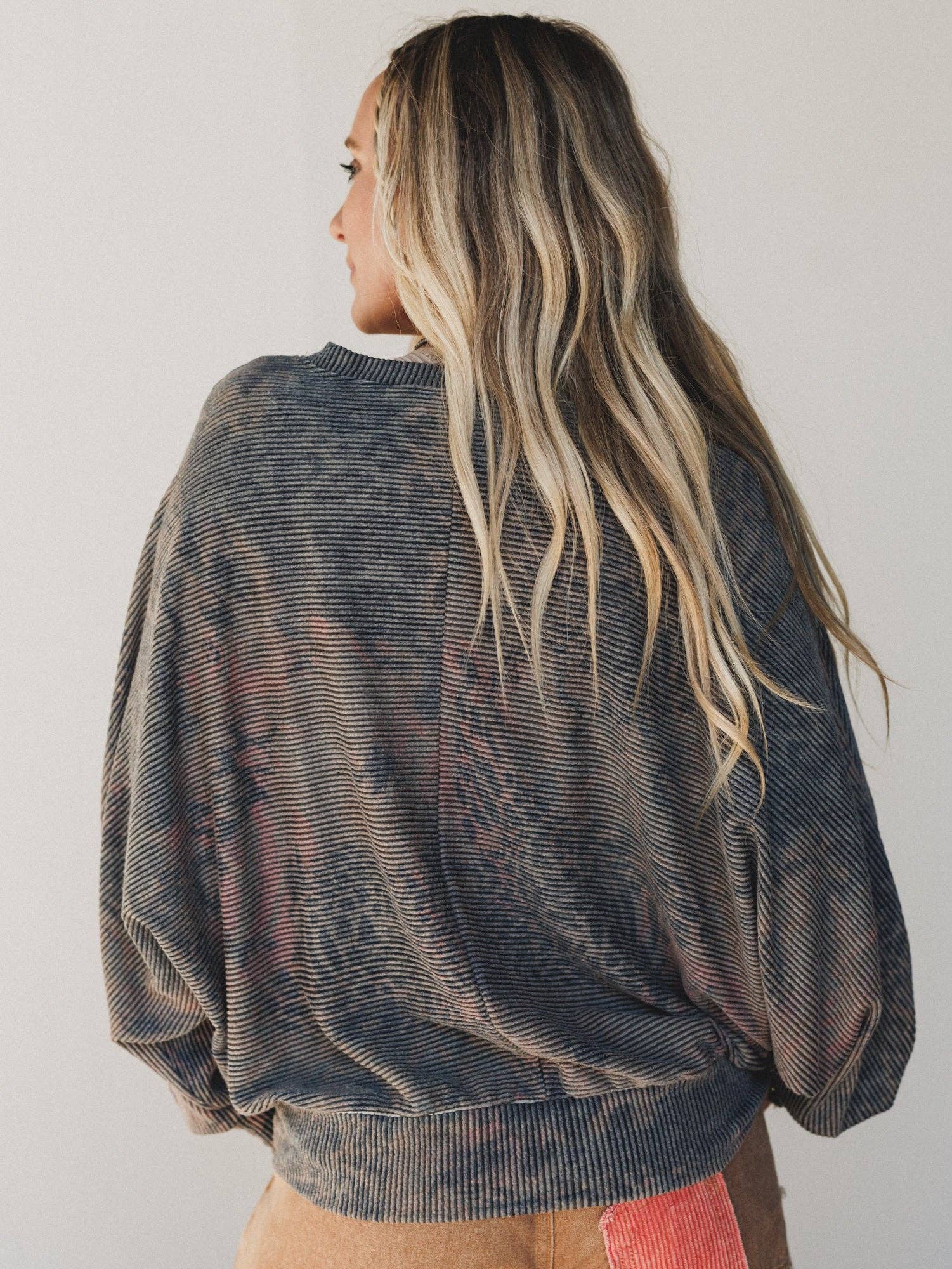 Savannah Bat Sleeve Top - Charcoal