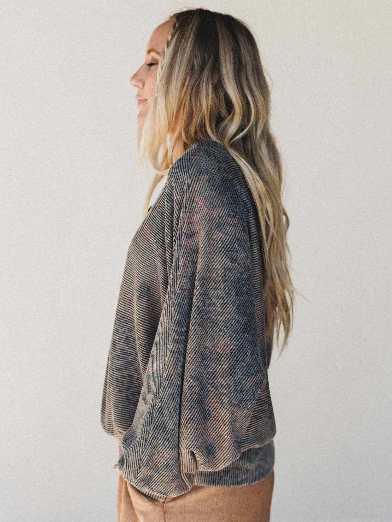 Savannah Bat Sleeve Top - Charcoal