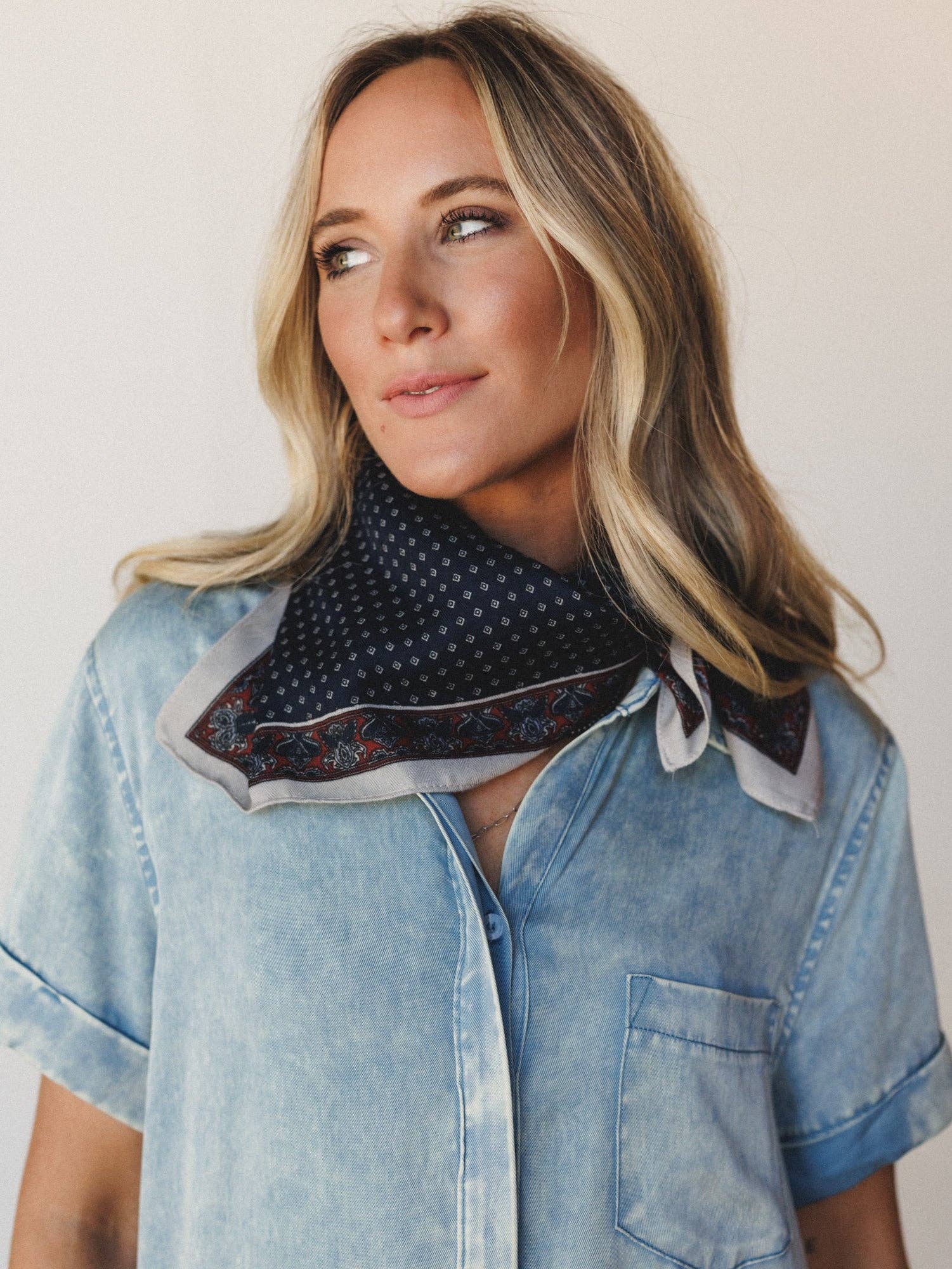 Away To Austin Bandana Scarf - Navy