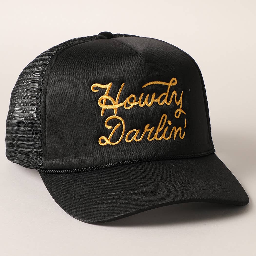 Howdy Darlin' Black Trucker
