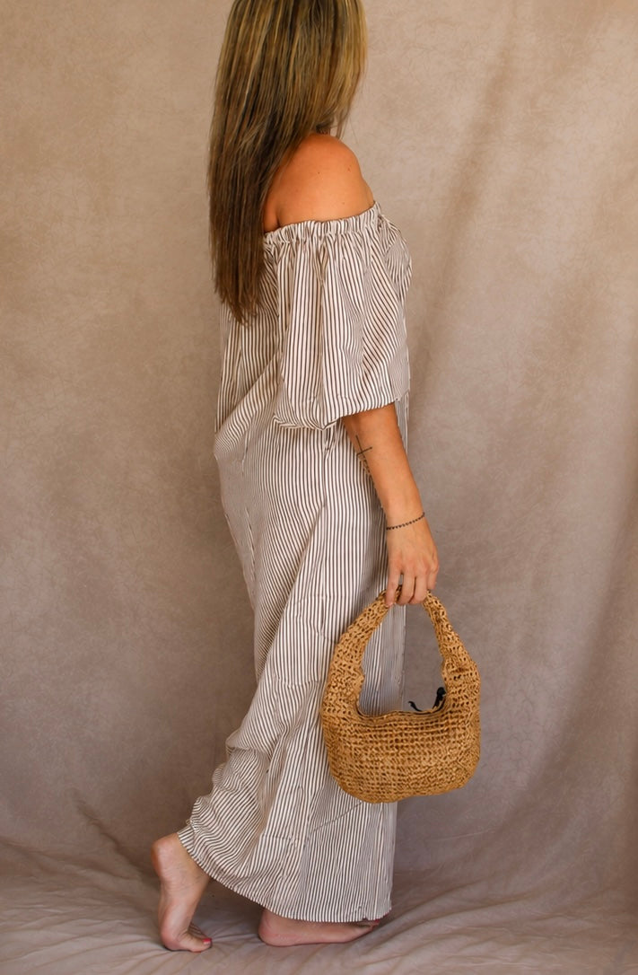 Bohemian Off-Shoulder Lantern Dress
