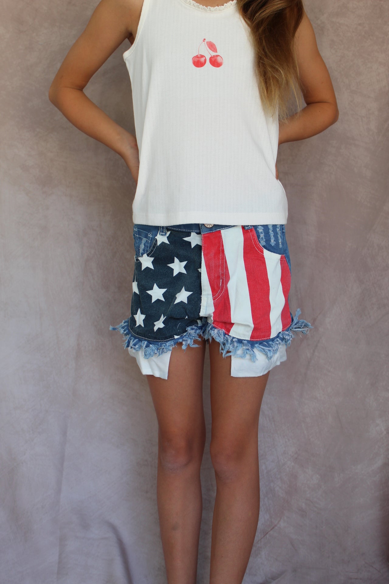 Girls Jean Stars and Stripes Shorts