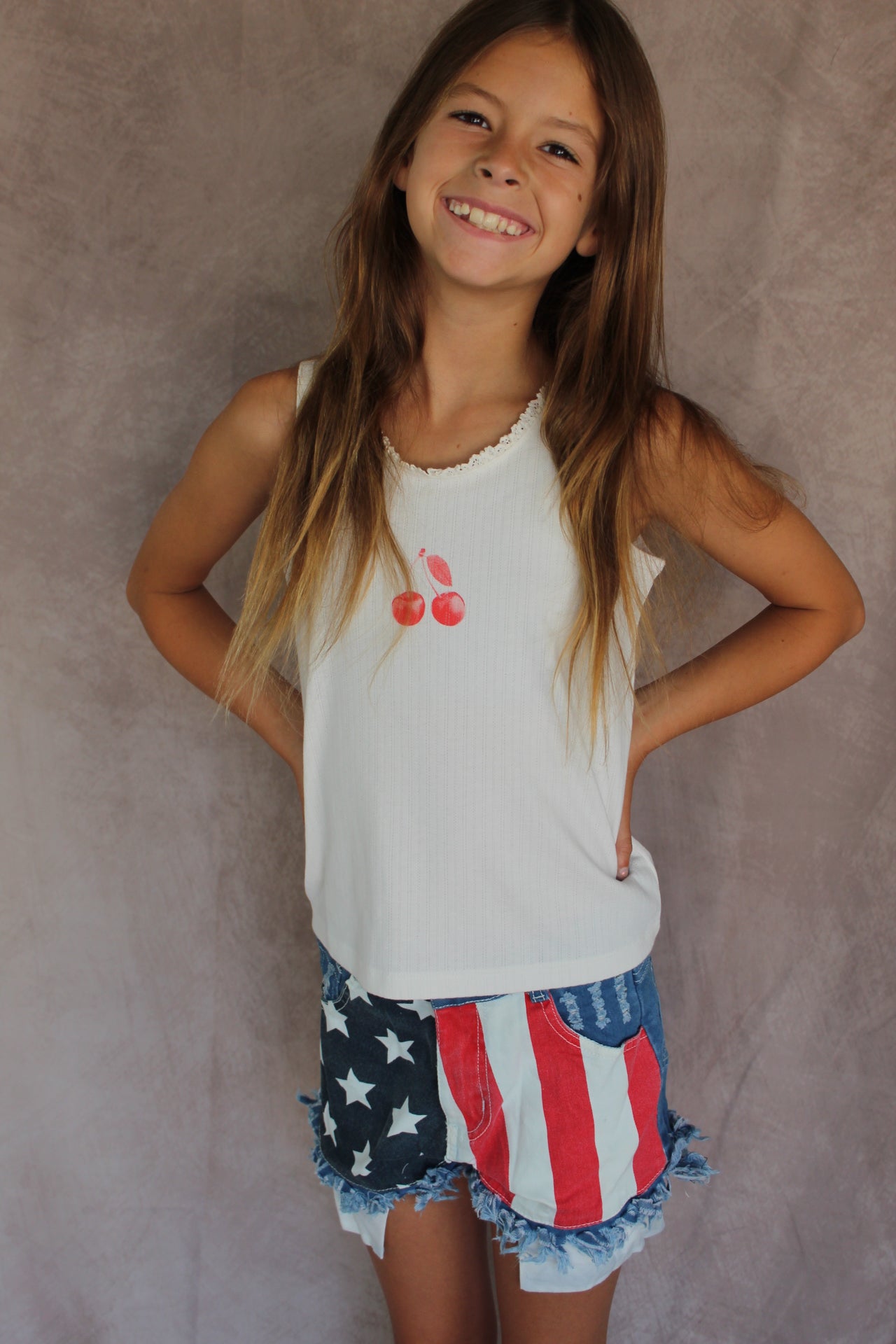 Girls Jean Stars and Stripes Shorts