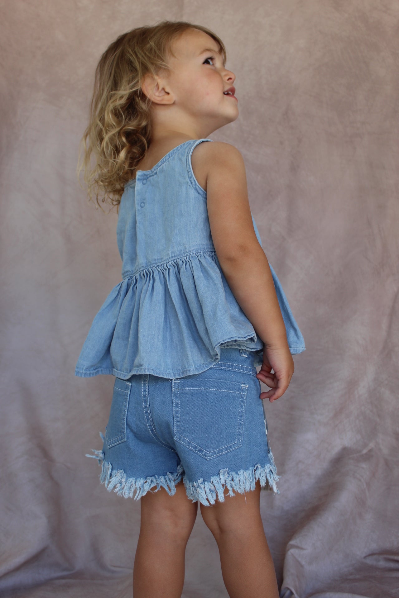 Girls Jean Stars and Stripes Shorts