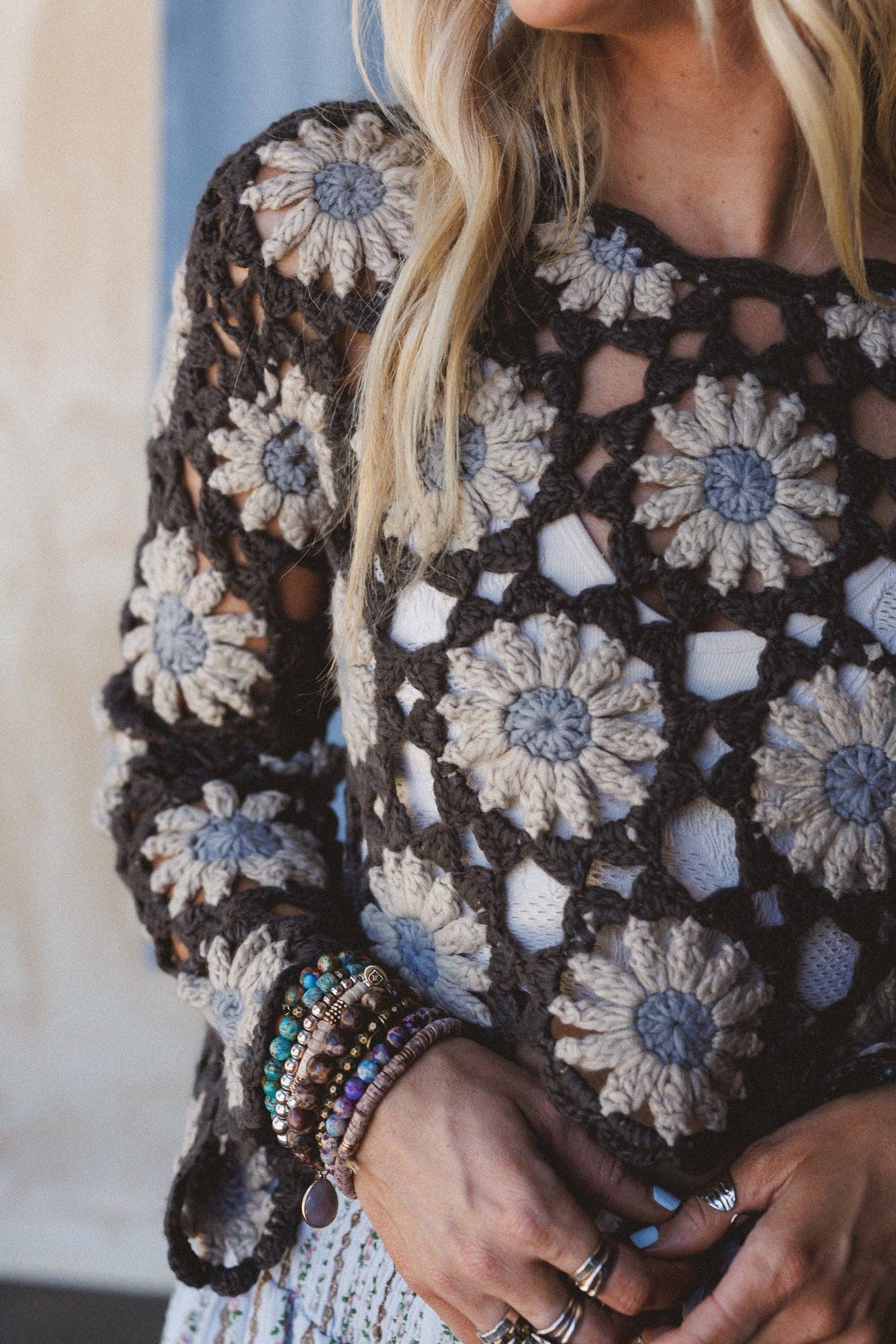 Free To Dream Crochet Top - Charcoal