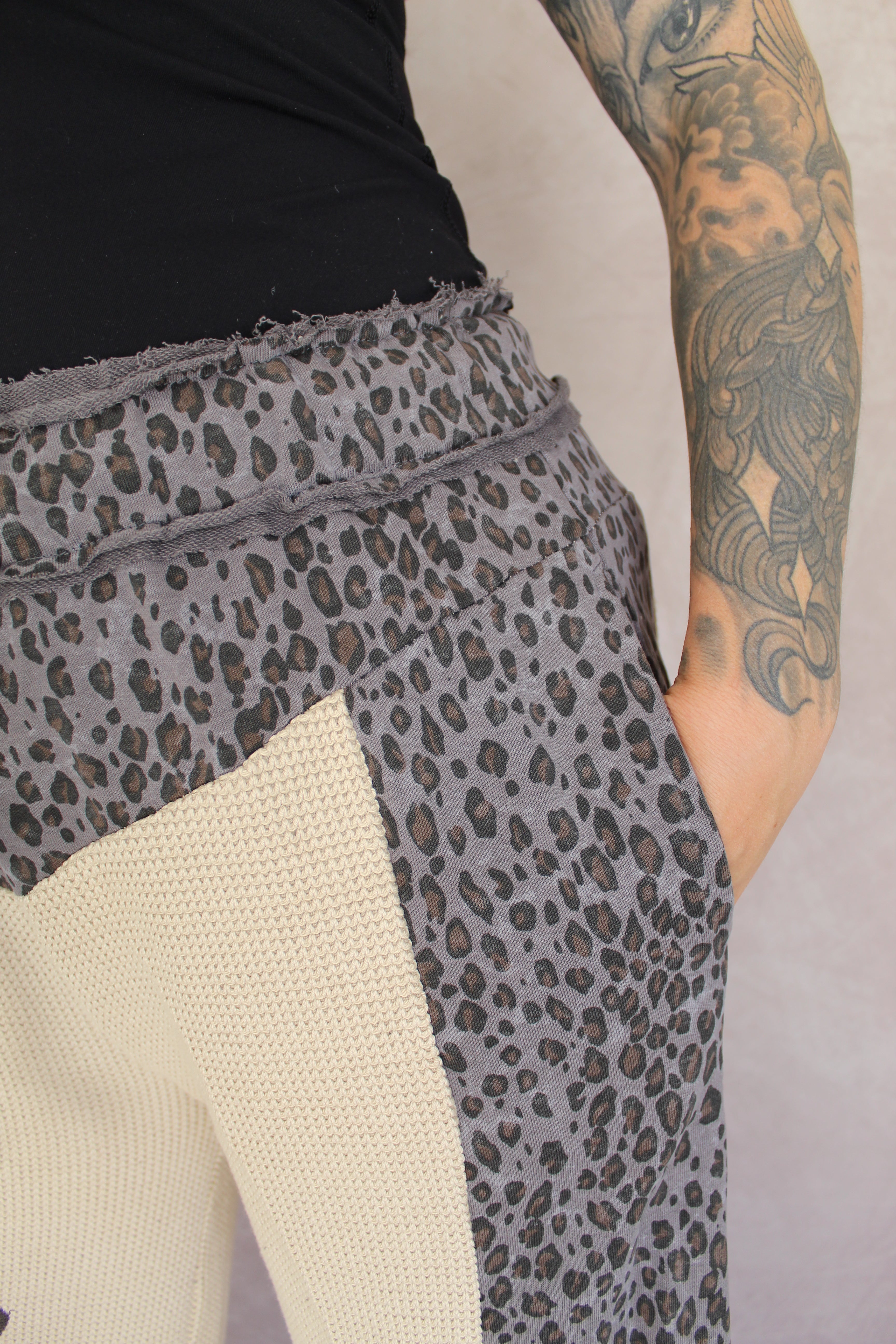 Animal print knit pants