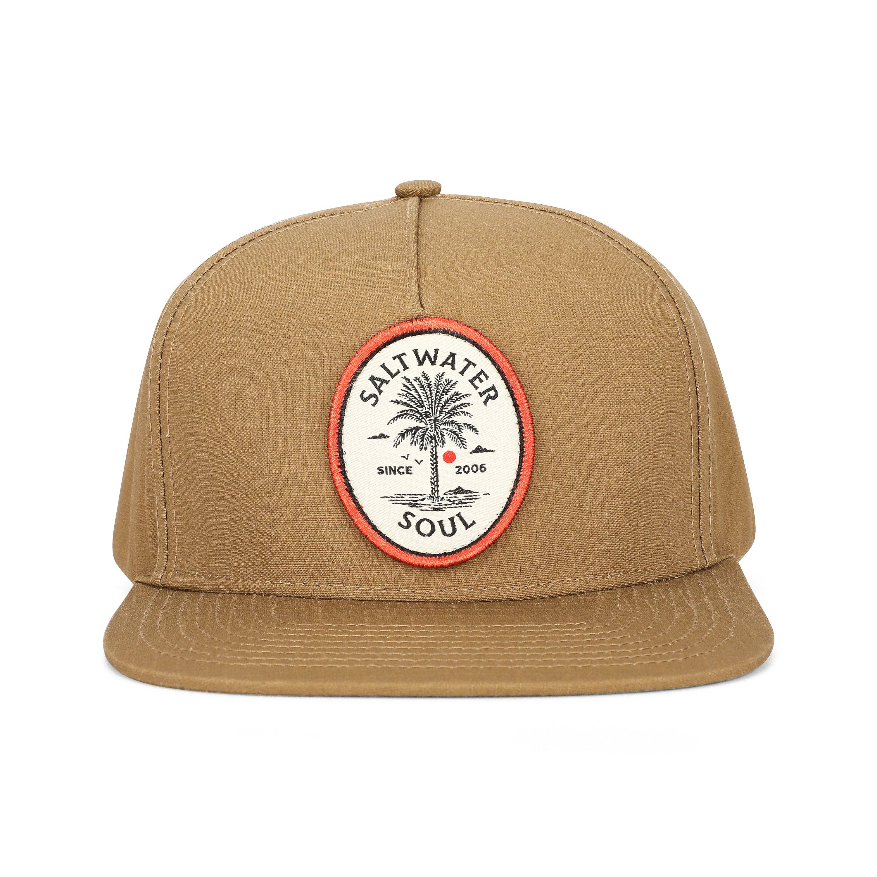 Palm Tree Khaki Snapback Hat