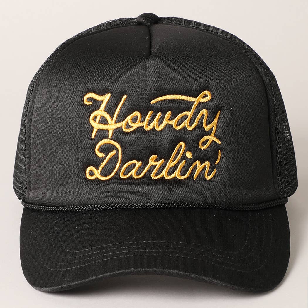 Howdy Darlin' Black Trucker