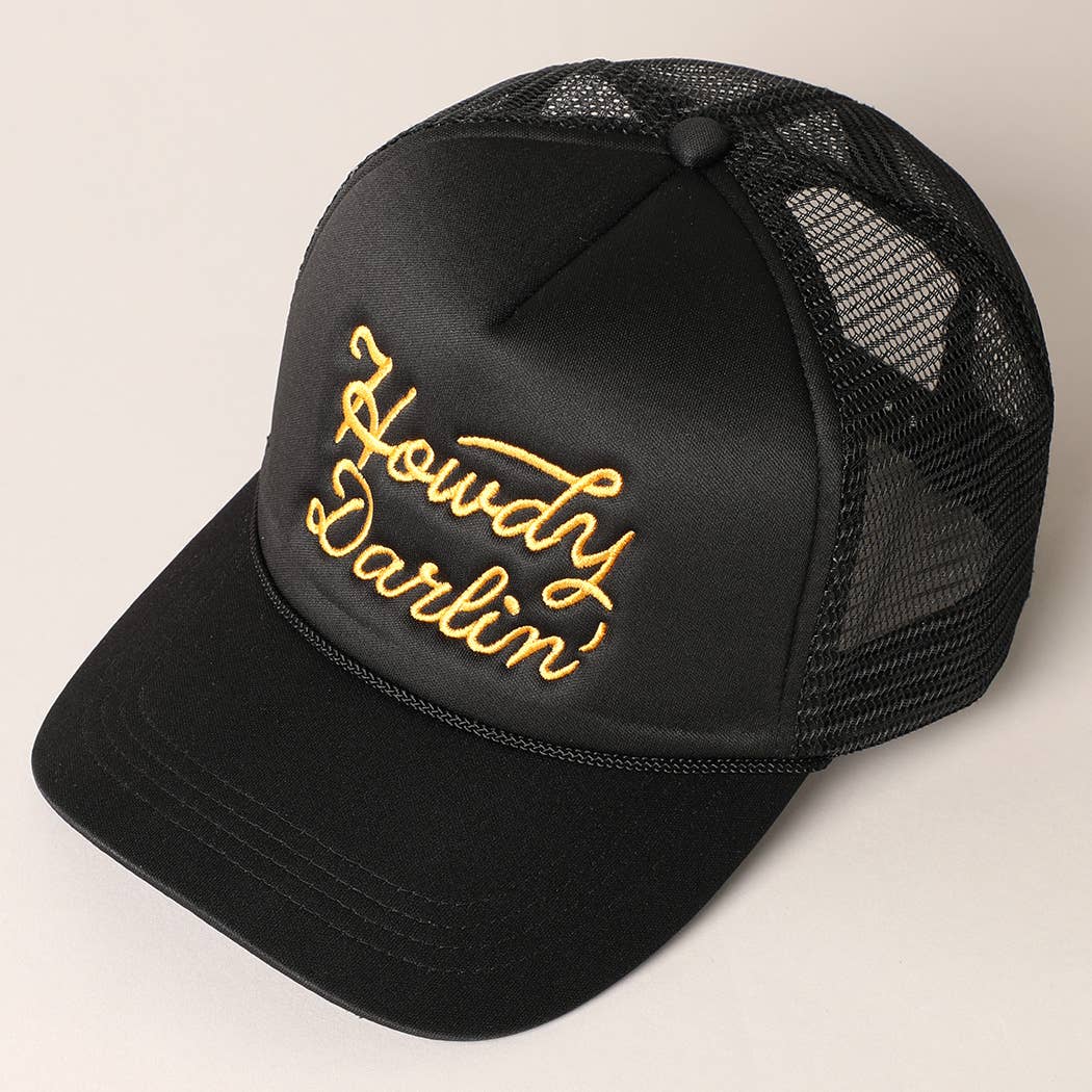 Howdy Darlin' Black Trucker
