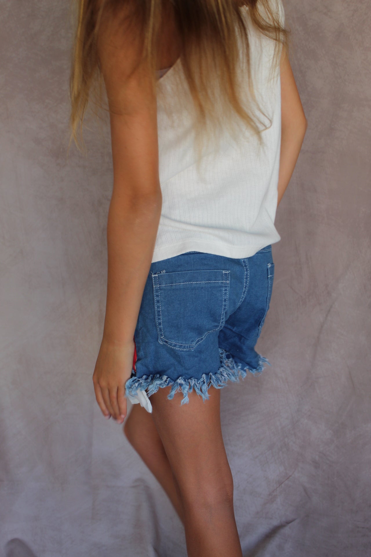 Girls Jean Stars and Stripes Shorts