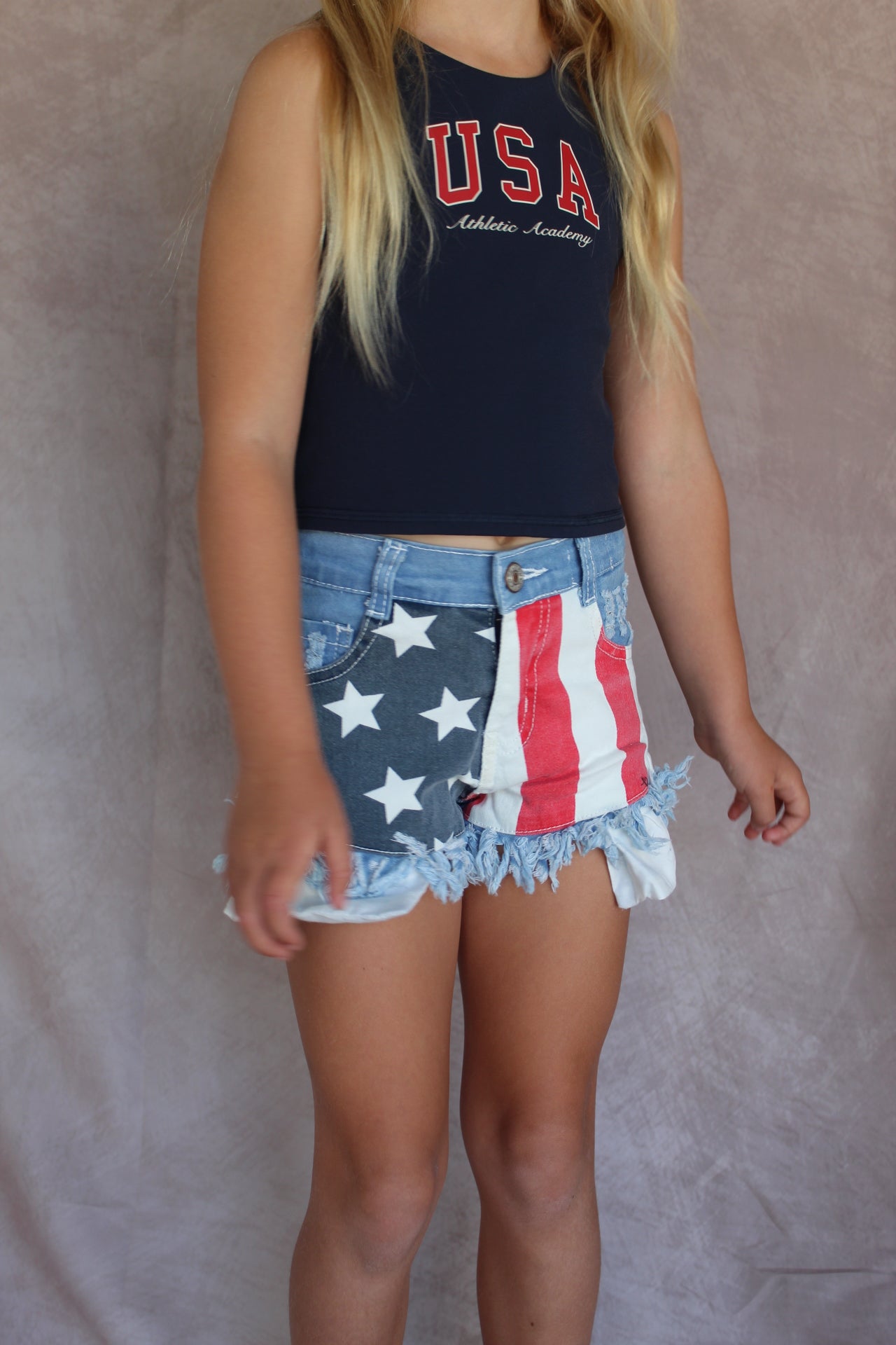 Girls Jean Stars and Stripes Shorts