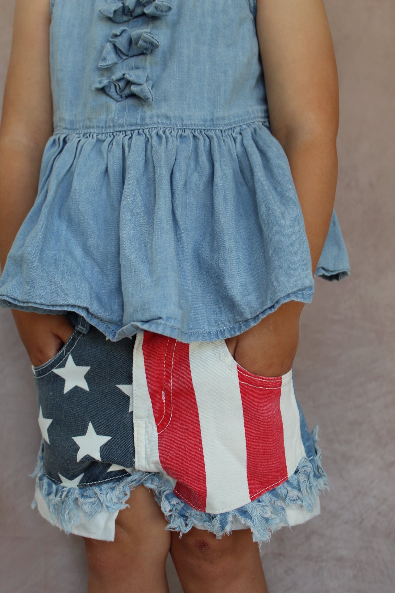 Girls Jean Stars and Stripes Shorts