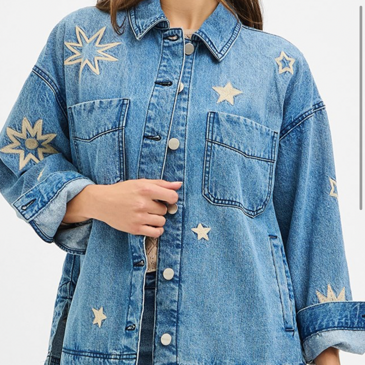 RISEN Star Embo Oversized Jacket