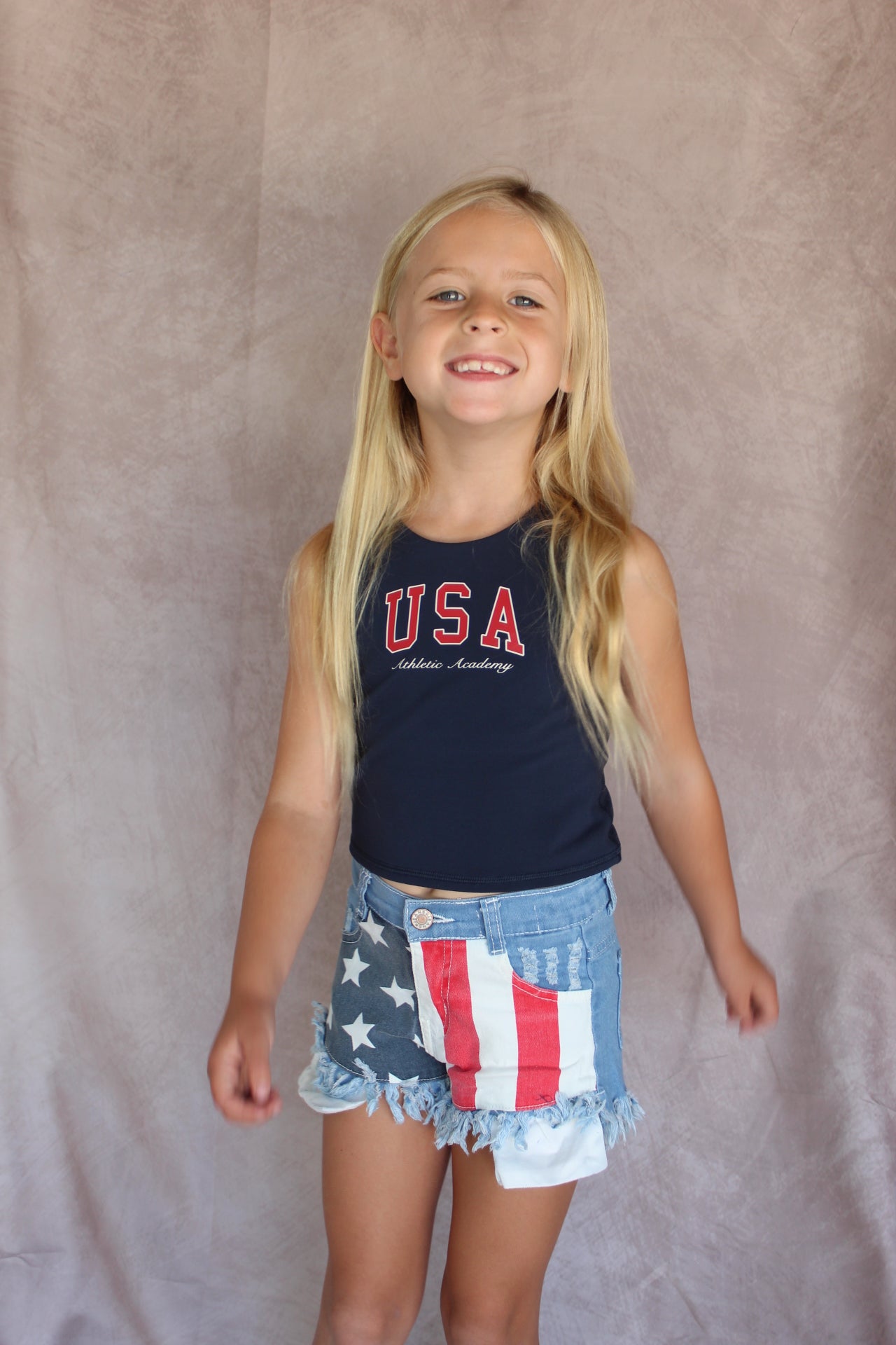 Girls Jean Stars and Stripes Shorts