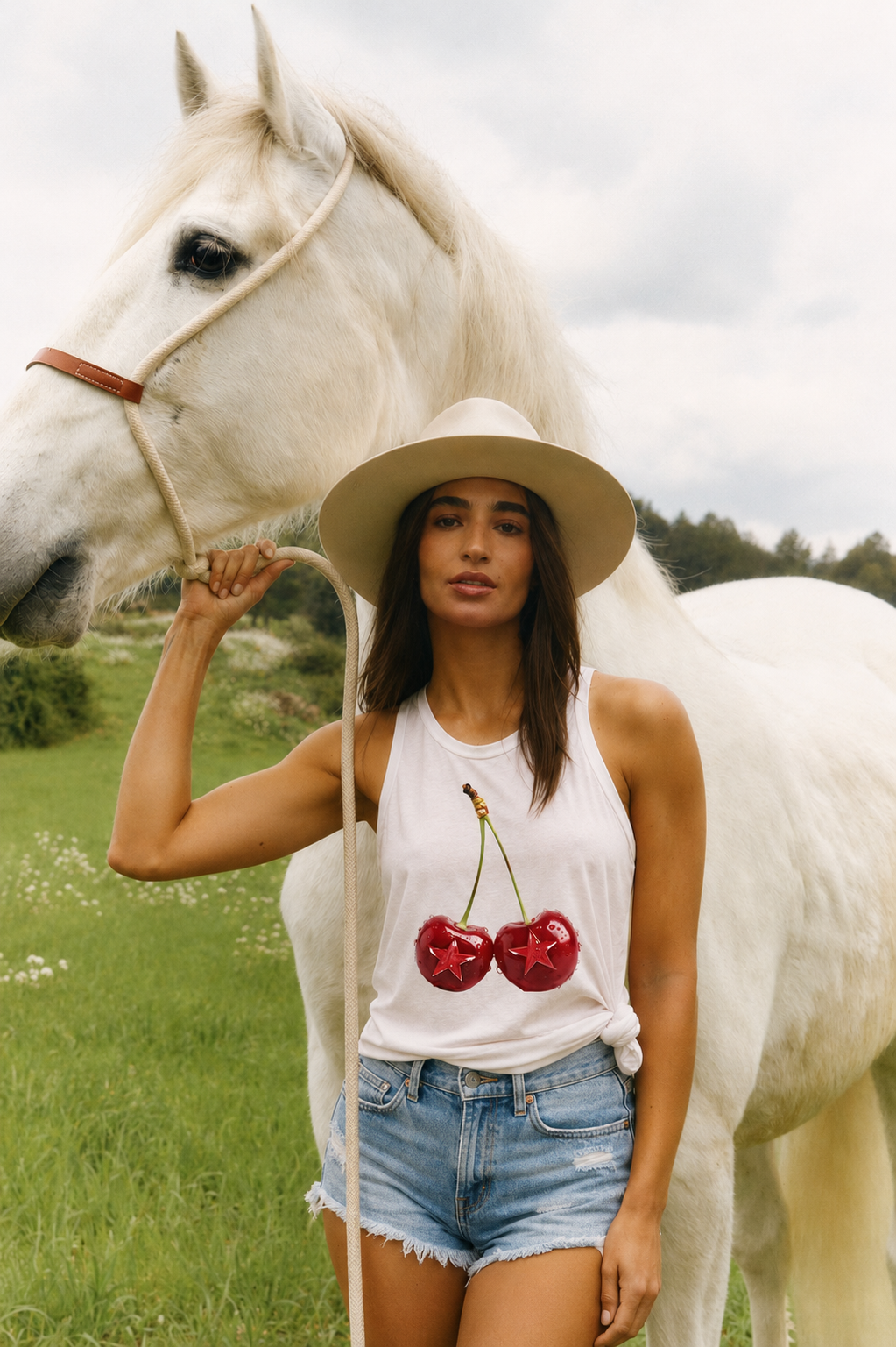 Cherry Star Jersey Tank