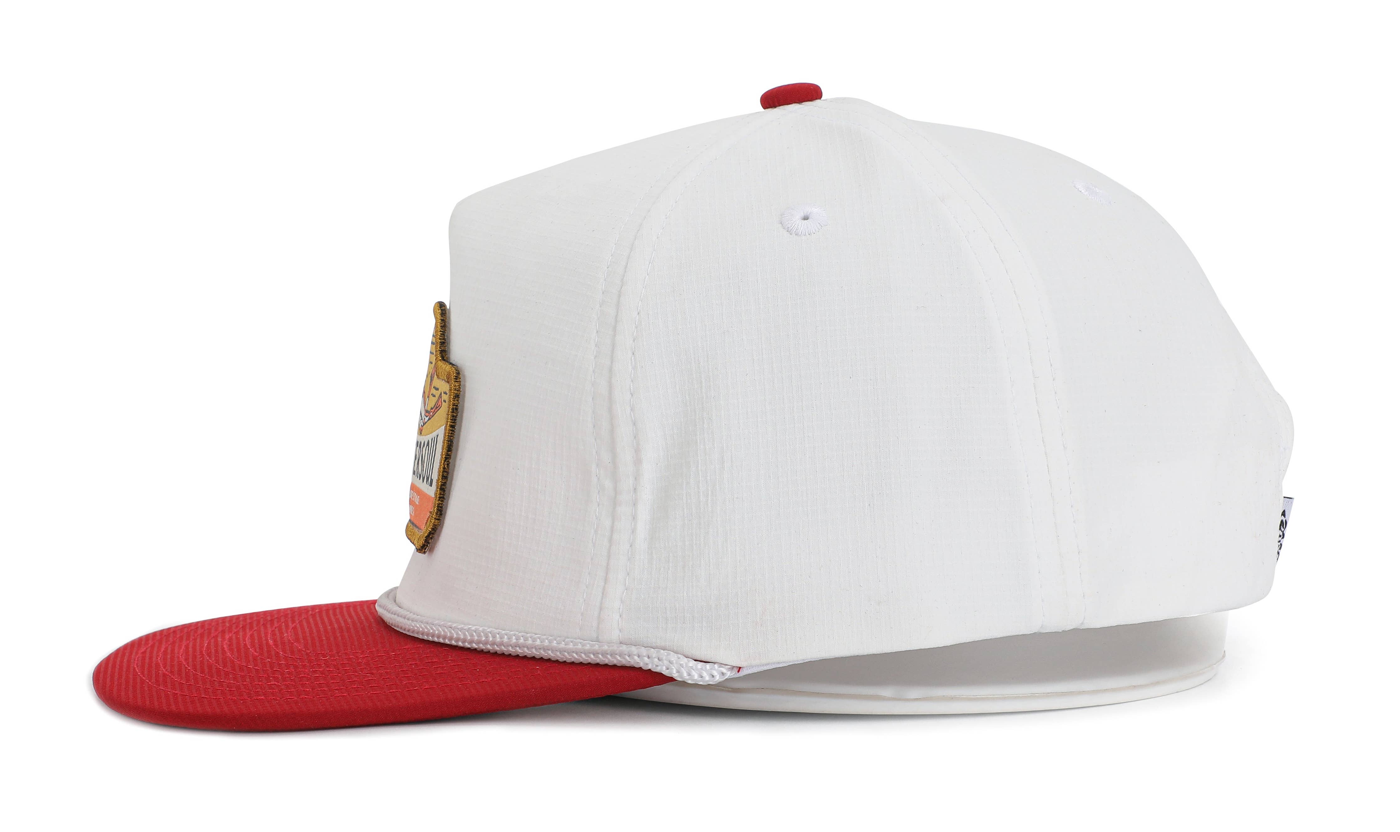 Spearfishing White & Red Rope Snapback Hat